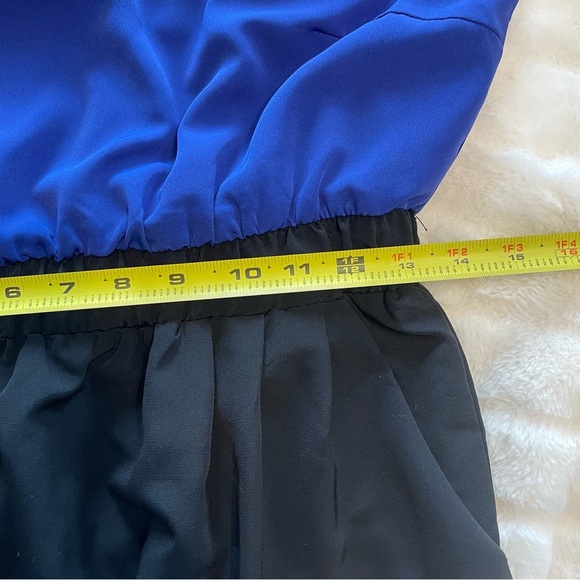 Blue/black color block sleeveless dress pockets DJ Tanner - Picture 7 of 7